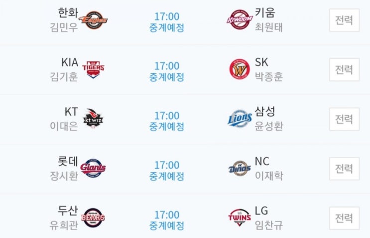 2019.04.13 KBO(프로야구) ( 한화 키움 | 기아 SK | KT 삼성 | 두산 LG | 롯데 NC )