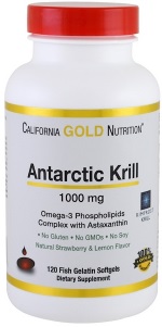 California Gold Nutrition, 남극 크릴 오일, 아스타잔틴 함유, 림프로스트, 천연 딸기 & 레몬 맛, 1000 mg, 120 생선 젤라틴 소프트젤