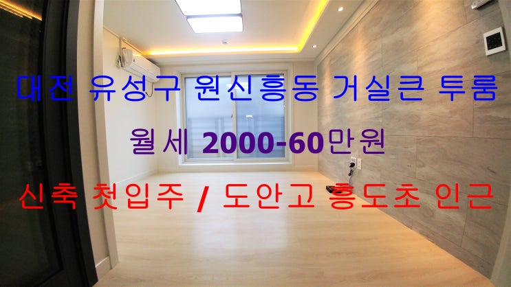  대전 유성구 원신흥동 신축 첫입주 거실큰 투룸 월세 (도안고,흥도초 인근)