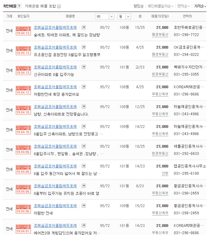  금호어울림 전세 추천
