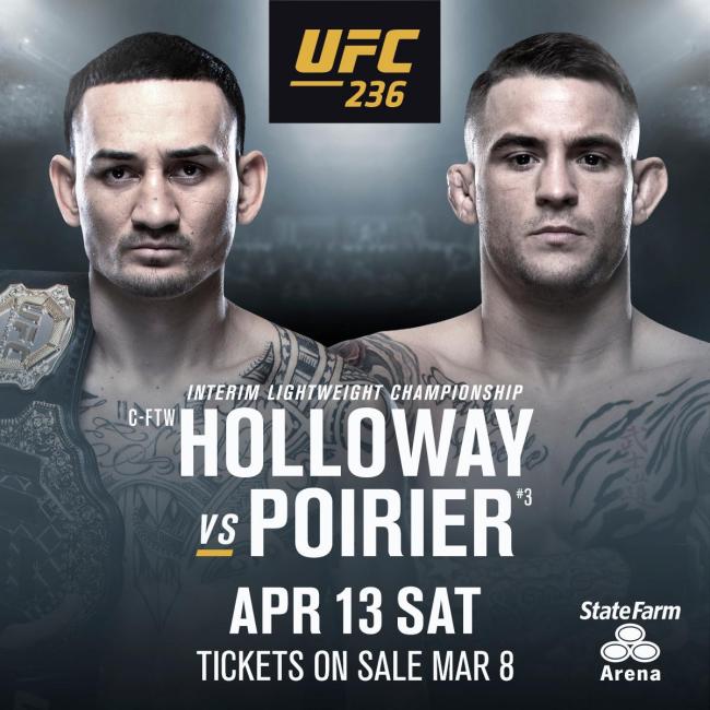  할로웨이 포이리에 중계 UFC236 라이트급 타이틀결정전 (가스텔럼 vs 아데산야 미들급 코메인)