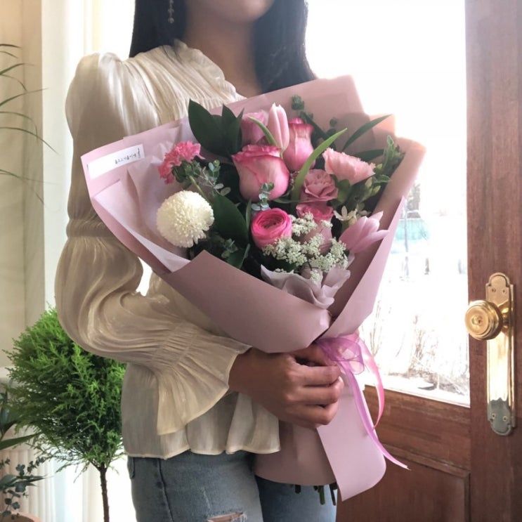  청주꽃집,테크노폴리스꽃집,청주플라워레슨,플로스아틀리에,송절동꽃집,봉명동꽃집-핑크믹스꽃다발