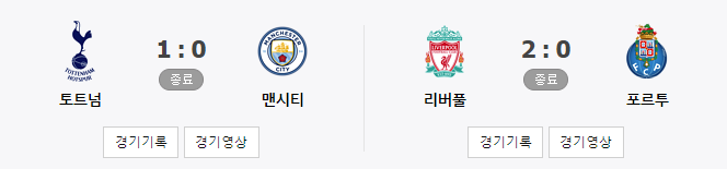  4월17일~18일 챔피언스리그 8강 2차전