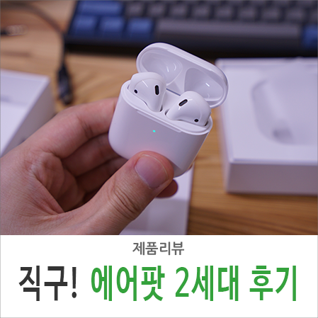 직구로 구매한 에어팟 2세대 무선충전 케이스 버전, 이어팁까지 장착!