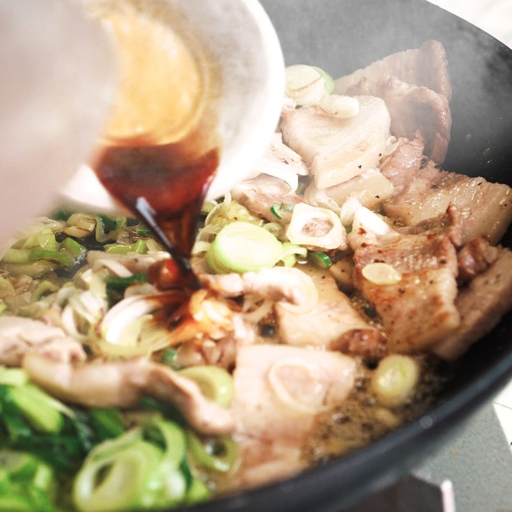  키토제닉식단 002. 삼겹살 요리, 대파요리, 삼겹살파볶음