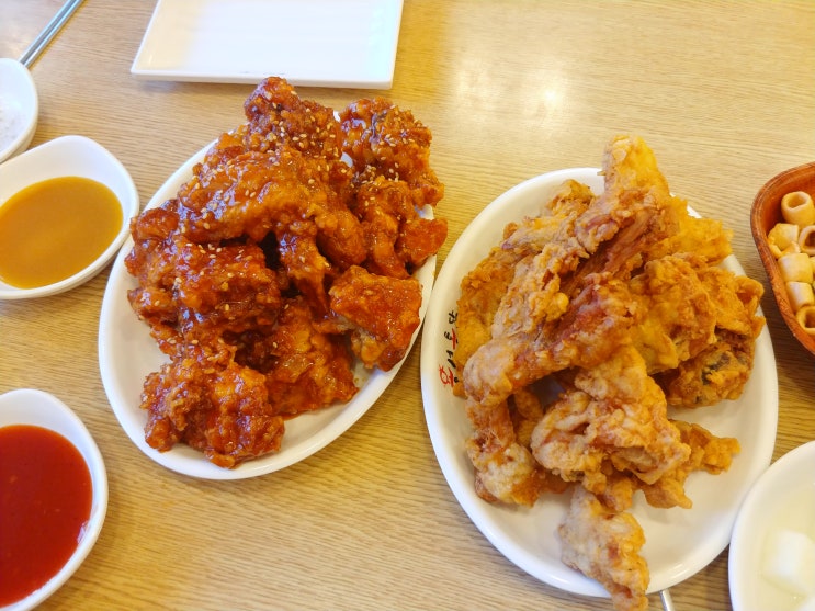  수원 만석공원 맛집 가성비 반반 치킨은 용성통닭