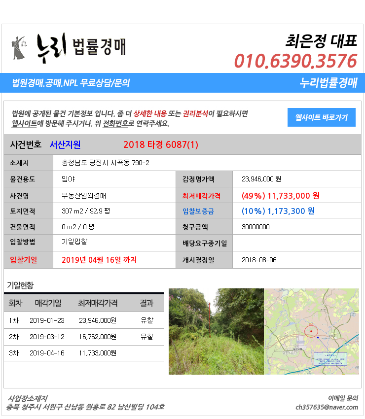  충청남도당진시시곡동임야 충청남도 당진시 시곡동 790-2  대법원경매정보
