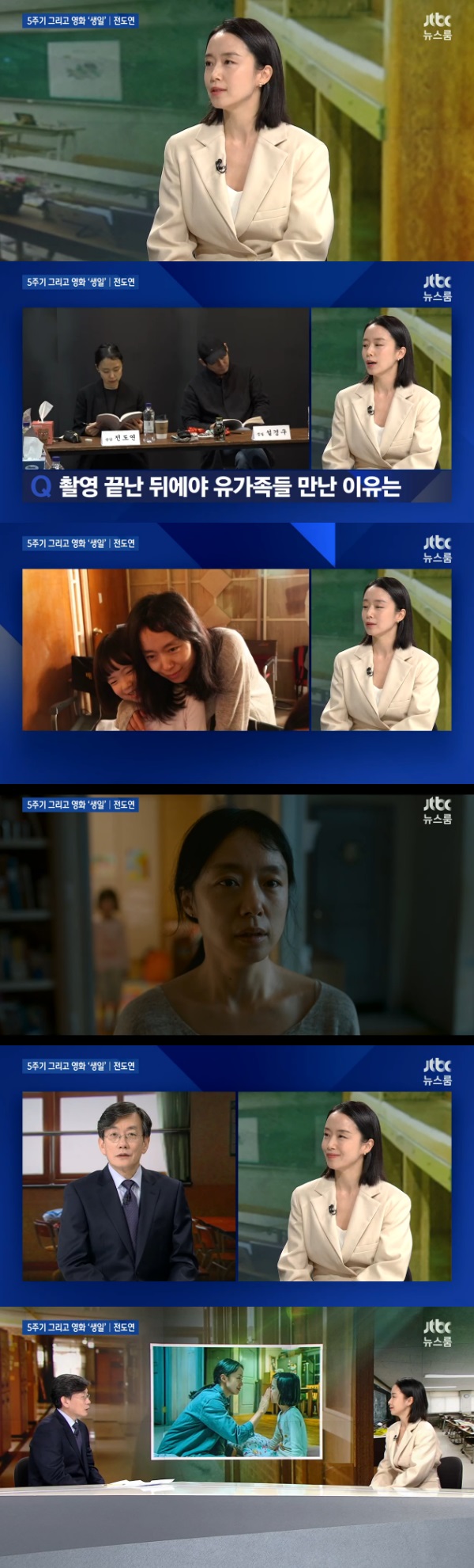  JTBC 뉴스룸 전도연 인터뷰 세월호 참사 영화 생일 출연 고사 이유 큰 슬픔 대면할 자신 없어서