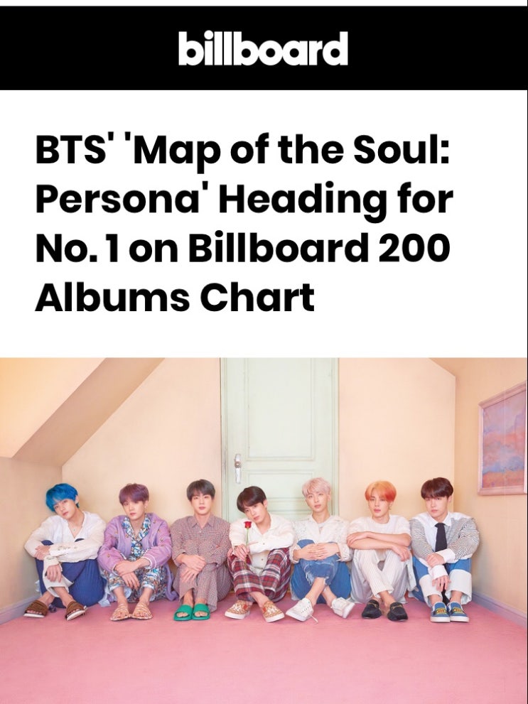  방탄소년단 ‘the map of the soul:persona’ 빌보드200 1위