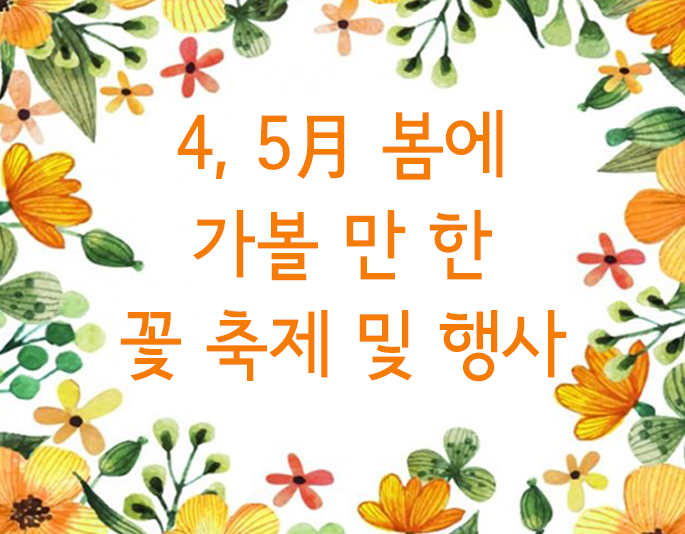  [정보 공유] 4월,5월 봄 행사 꽃축제 및 행사,봄 나들이 가볼만한 곳 [위례 미술학원 영렘브란트 위례신도시센터]