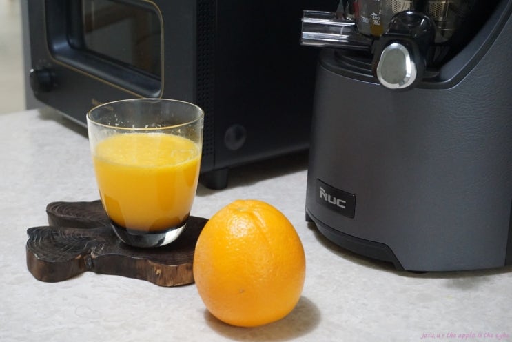 오렌지에이드 만들기 , 엔유씨 착즙기로 과일그대로!
