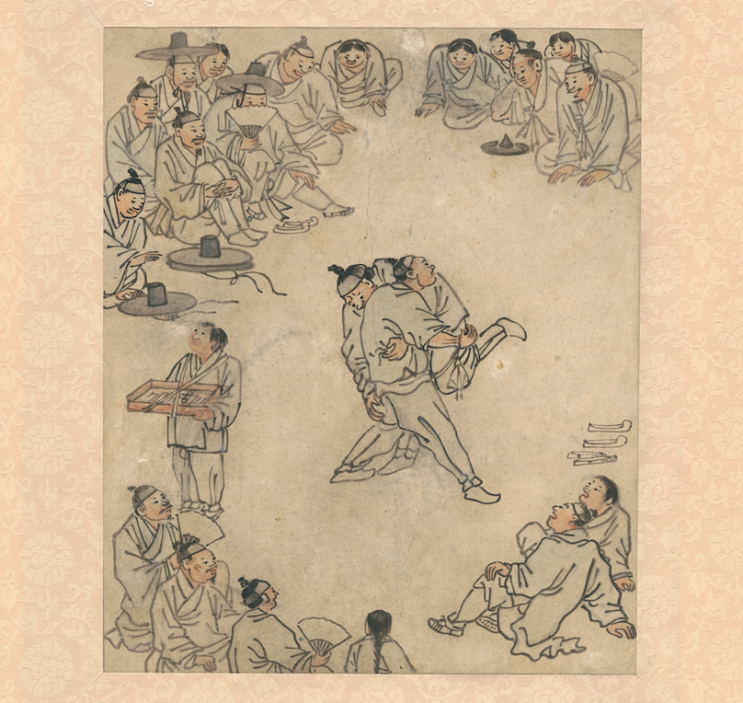  [그림이야기] 정조의 눈으로 백성을 바라본 김홍도_씨름