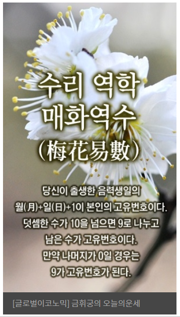 [수리 오늘의운세] 4월 17일 수요일 영화배우 탤런트 ‘박선영’ 운세＆나의 연애운 사업운 궁합 신점풀이