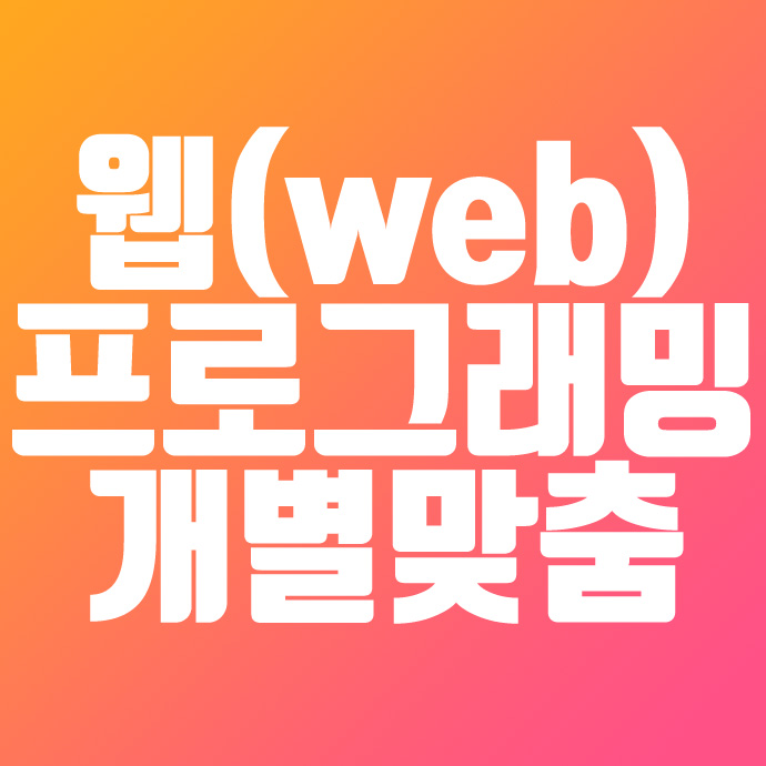  웹프로그래밍 개별식 맞춤교육과정 안내