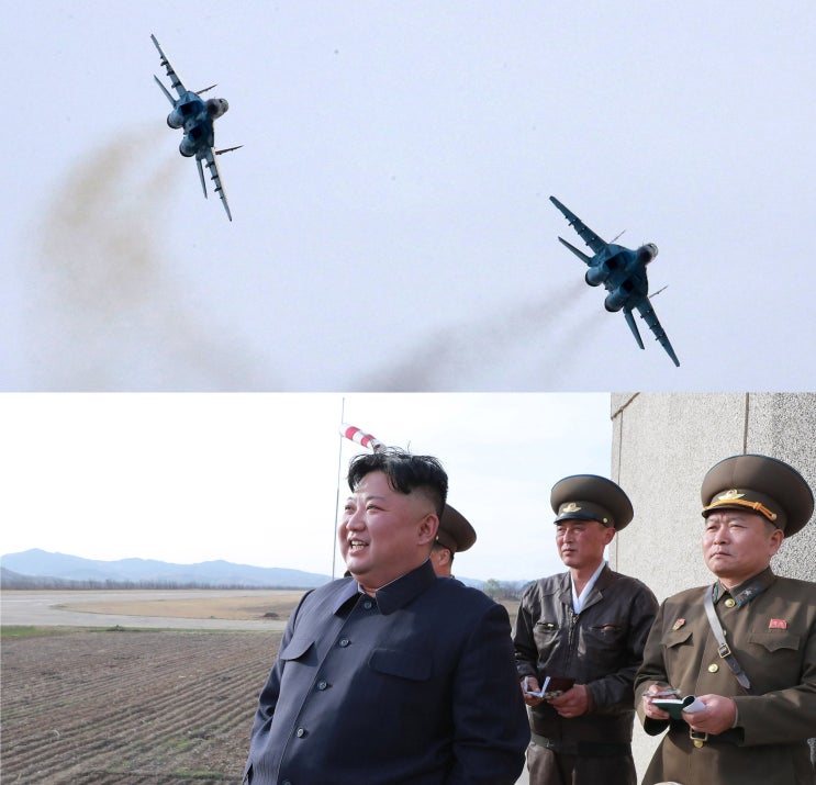 김정은, 미그-29 훈련비행 보며 흐뭇...