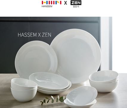  [청주 한샘점] 한샘X젠 한국도자기 젠(ZEN) 루나레인 10P 2인홈세트 & 머그잔2P