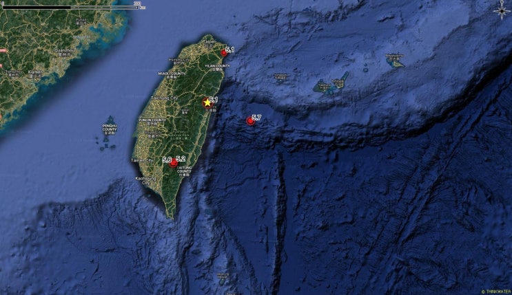  대만지진 발생!_대만화롄 북쪽 12km지역_꽃보다할배에서 소개된 타이루거 협곡_2019년 세계주요지진(지진규모 5.0이상)