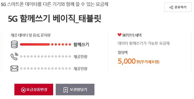 Skt 5g 데이터 함께쓰기 유료 변경 네이버 블로그