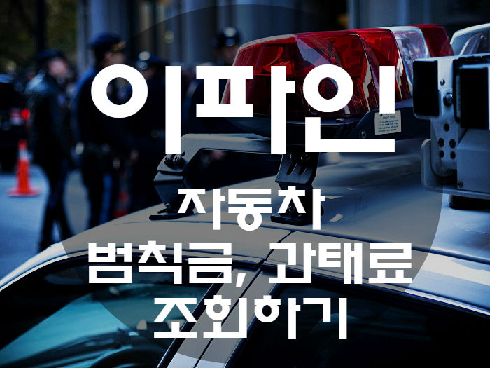  이파인에서 자동차 범칙금 및 과태료 조회하기!