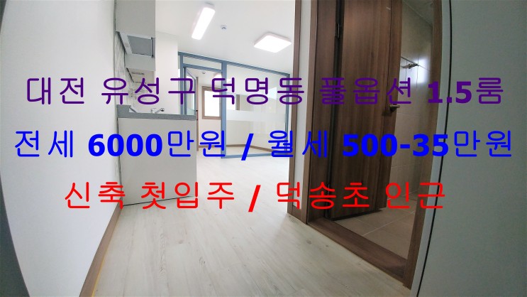대전 유성구 덕명동 신축 첫입주 풀옵션 1.5룸 전세, 월세 (덕송초등학교 인근)