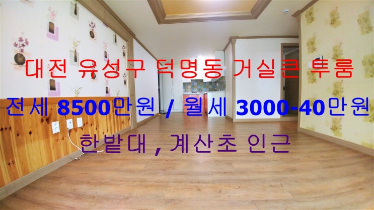  대전 유성구 덕명동 거실큰 투룸 전세 , 월세 (한밭대학교 , 계산초등학교 인근)