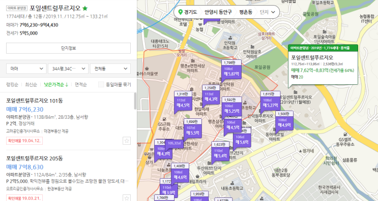  2019.04 안양 인덕원, 호계동, 덕현지구 현장 분위기(포일센트럴푸르지오, 평촌더샵아이파크, 평촌어바인퍼스트)