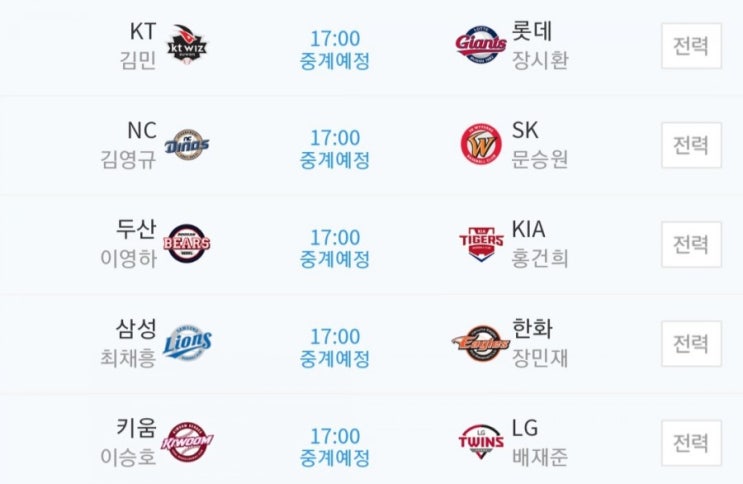 2019.04.20 KBO(프로야구) (KT 롯데 | NC SK | 두산 기아 | 삼성 한화 | 키움 LG)