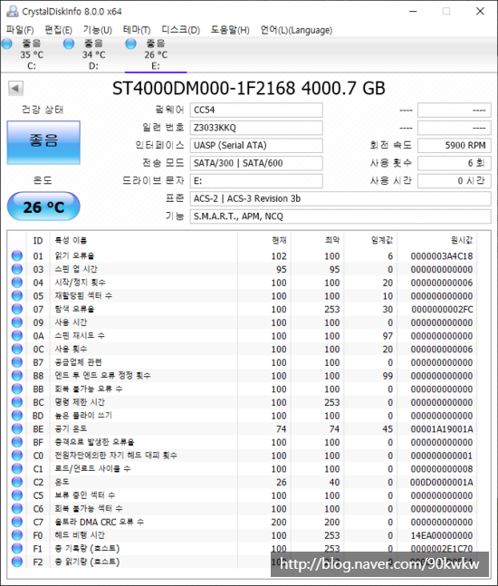 씨게이트 익스펜션 데스크탑 4TB 외장하드 (ST4000DM000) 성능