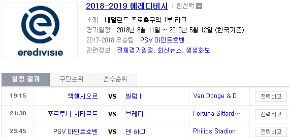 2019.04.21 에레디비지에(에레디비시) (엑셀시오르 빌럼 | F시타르트 브레다 | PSV 덴하그) 2019.04.21 에레디비지에(에레디비시) (엑셀시오르 빌럼 | F시타르트 브레다 | PSV 덴하그)