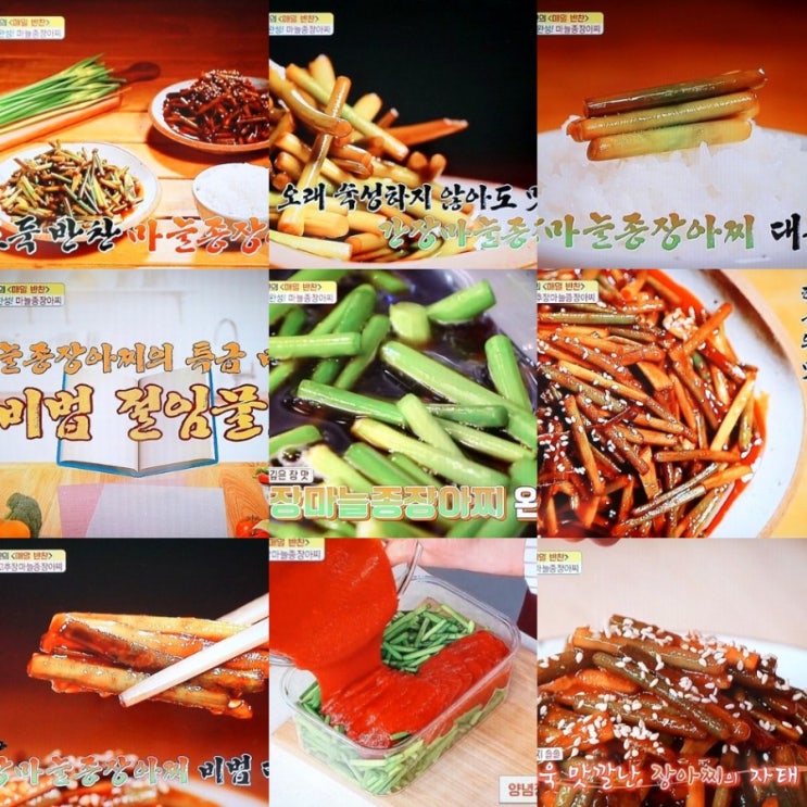  알토란 고추장 마늘종장아찌 김하진 마늘쫑장아찌 마늘쫑고추장무침