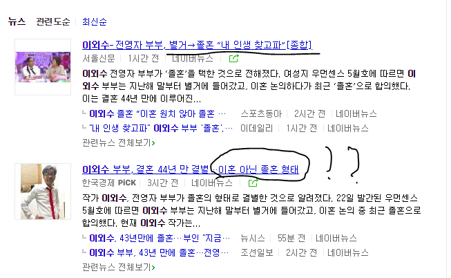  졸혼은 개뿔~  그냥 별거지~  뭔 말을 이리 지어내냐~ 