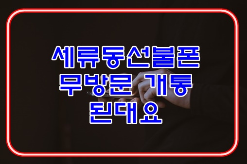  세류동선불폰 무방문 개통된대요
