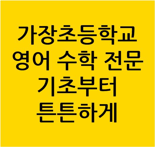  대전 가장초등학교 영어 수학 전문 기초부터