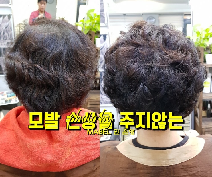  중년 여성 볼륨펌,  뿌리볼륨 살려주는 아이롱펌 후기
