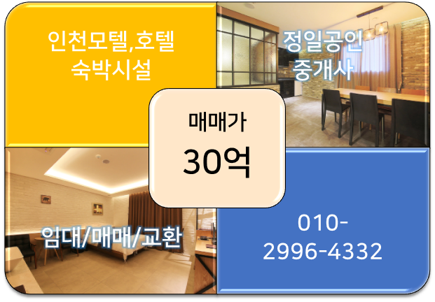 부평구에 위치한 매출 좋은 독점상권, 인천 모텔매매-30억