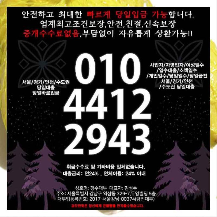  급전대출 안산일수 광명 올바른 이용방법 확인
