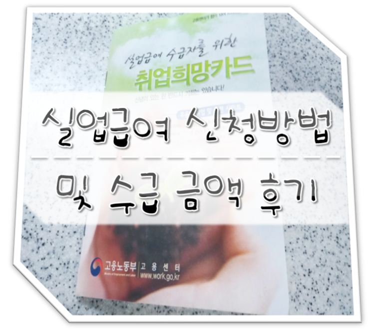  2019년 실업급여 신청방법 및 수급 금액 후기