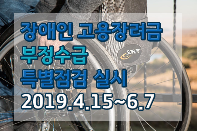  장애인 고용장려금 부정수급 특별점검 실시[장애인고용장려금 / 의무고용률]