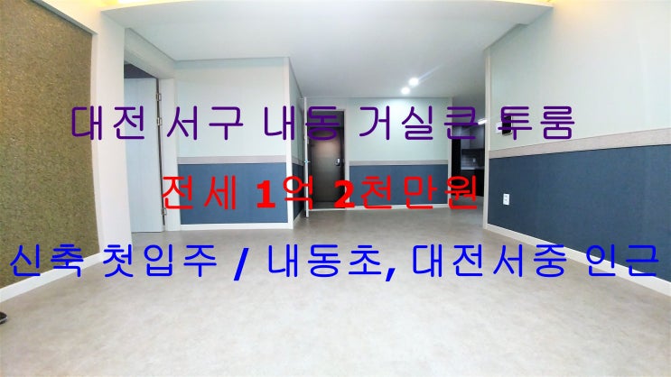 대전 서구 내동 신축 첫입주 거실큰 투룸 전세 (대전서중학교 , 내동초등학교 인근)
