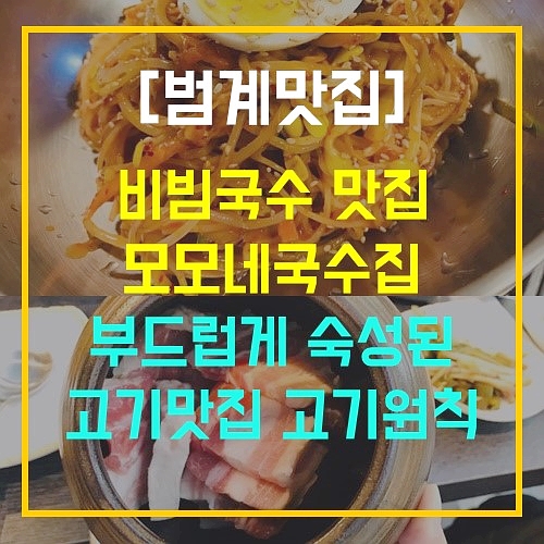 [범계맛집] 비빔국수 맛집 모모네국수집/부드럽게 숙성된 고기 맛집 고기원칙