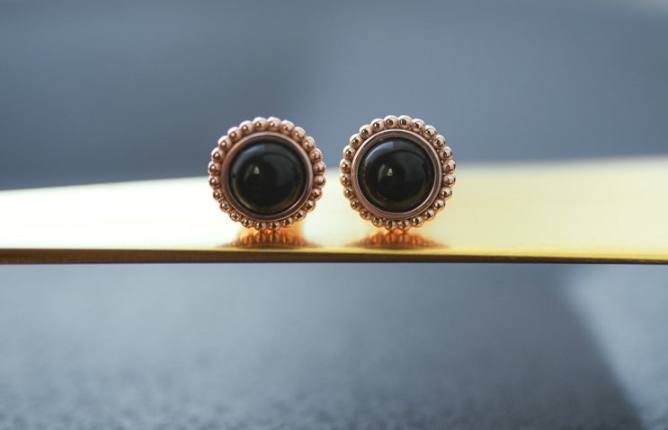  14k/18k 블랙 오닉스귀걸이 (Onyx Earring)