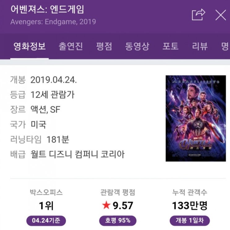  [목동cgv] 어벤져스 앤드게임 3시간이 짧게 느껴졌어요.. (마블 영화 순서)