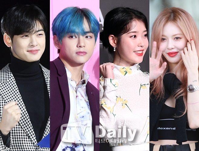  차은우·뷔·아이유·현아, 스타가 뽑은 