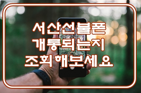  서산 선불폰 개통되는지 조회해보세요