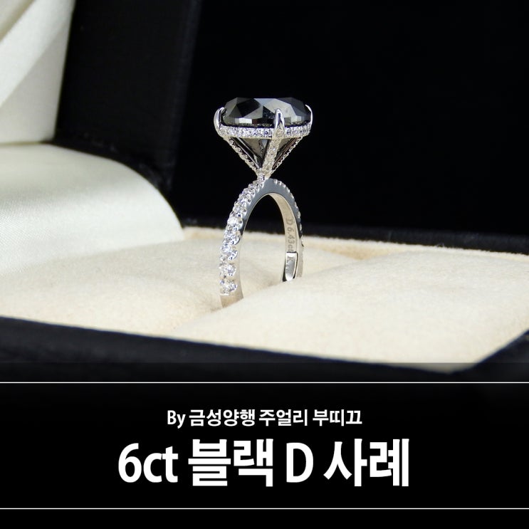 6캐럿 블랙다이아몬드 반지 제작 사례 6캐럿 블랙다이아몬드 반지 제작 사례