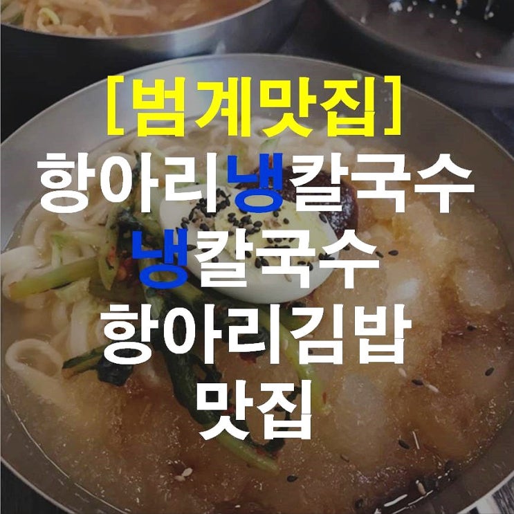 [범계맛집/항아리냉칼국수] 냉칼국수 그리고 항아리김밥 맛집