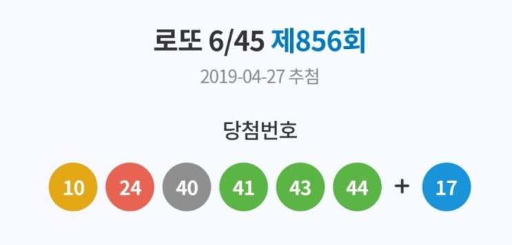  로또856회당첨번호 1등당첨 5명 당첨금액 행운의 로또당첨지역은?