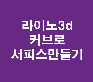 라이노3d 커브로 서피스 만들기 라이노3d 커브로 서피스 만들기