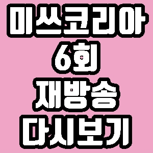  미쓰코리아 6회 베르나르 베르베르 재방송 다시보기 방송시간 편성표