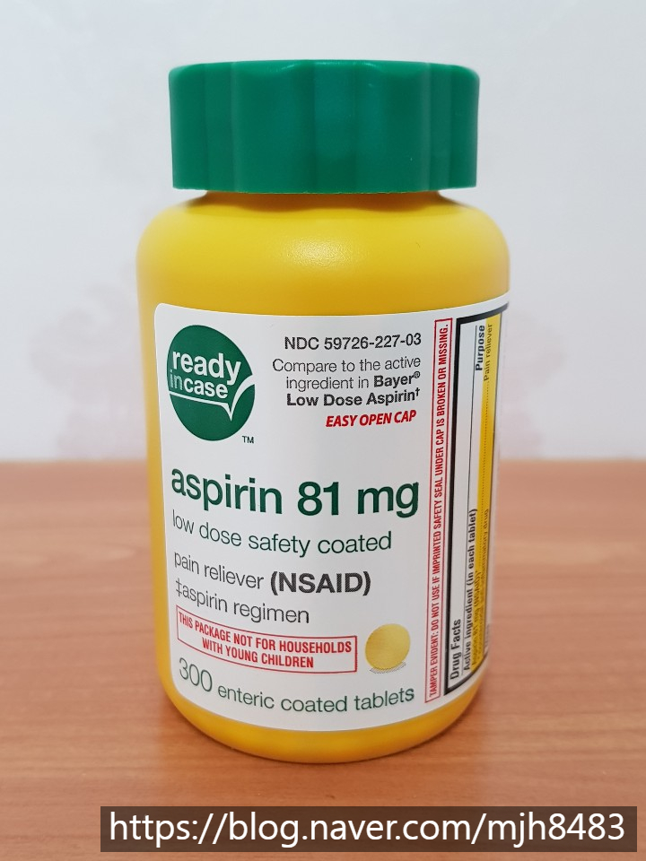 [라이프익스텐션] 저용량 아스피린 (Low Dose Aspirin) , 81 mg, 장용 코팅 300정